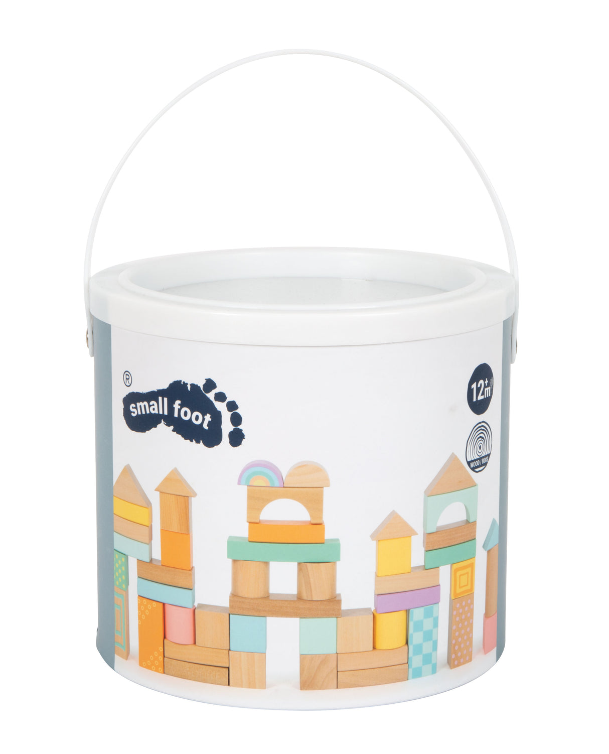 Cuburi de Construcție Pastel – Set 50 Piese din Lemn pentru Copii, Mixaj Lemn Natural și Culori Pastel Delicate, Stimulează Creativitatea