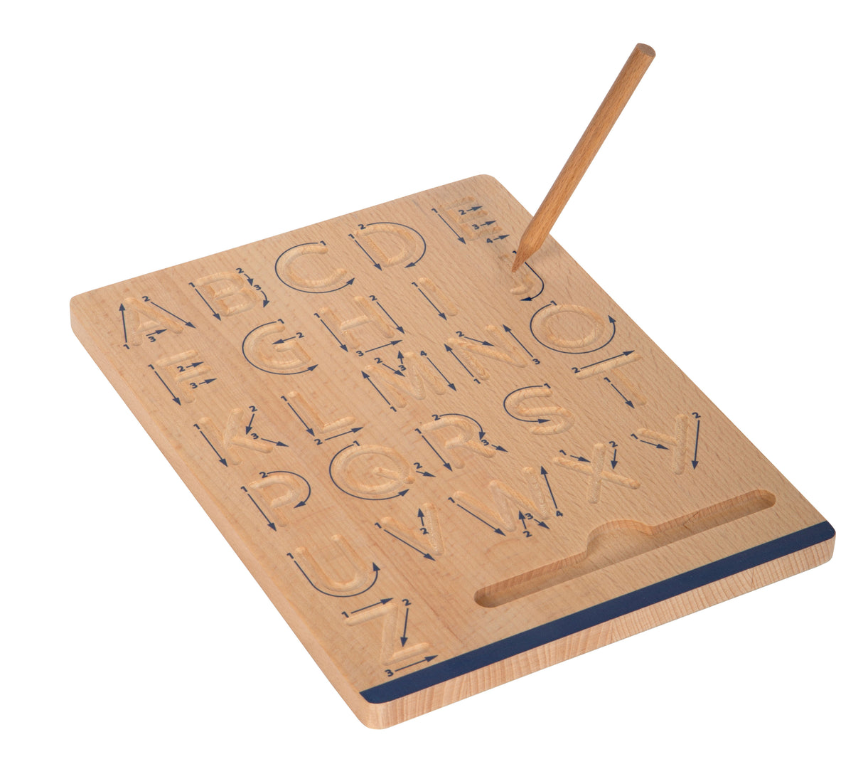 Set Tăblițe de Scriere "Educate" FSC 100% – 2 Tăblițe din Lemn Certificat cu Ustensile Creion, Exersare Litere Majuscule, Minuscule și Cifre