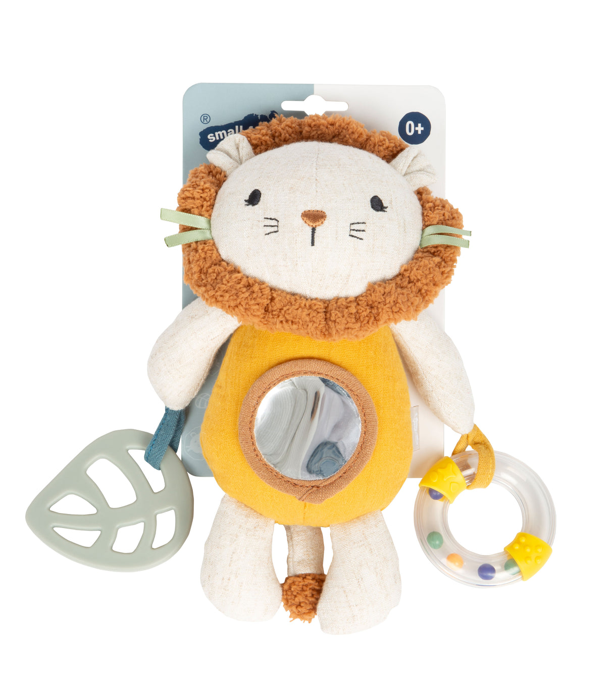 Figurină Suspendată Little Lion – Jucărie Textilă pentru Bebeluși cu Zornăitoare și Inel pentru Dentiție, Pui de Leu Moale pentru Cărucior și Pătuț