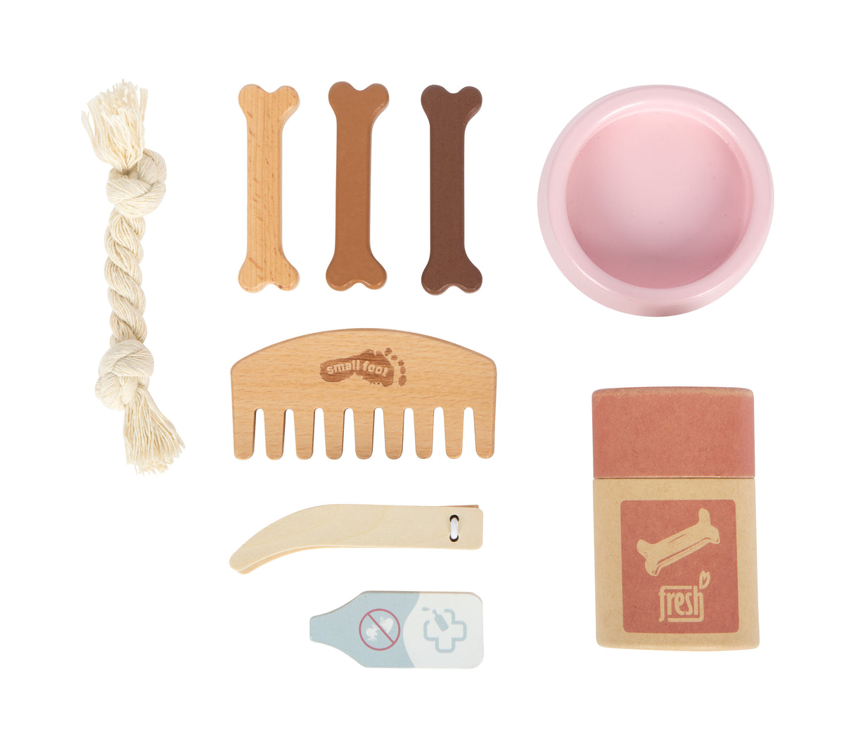 Cățeluș de Pluș cu Geantă Roz și Set de Îngrijire – Set de Joc de Rol cu Cățel Moale, Ham Detașabil, Bol, Pieptene și Accesorii de Veterinar, pentru Copii 2+