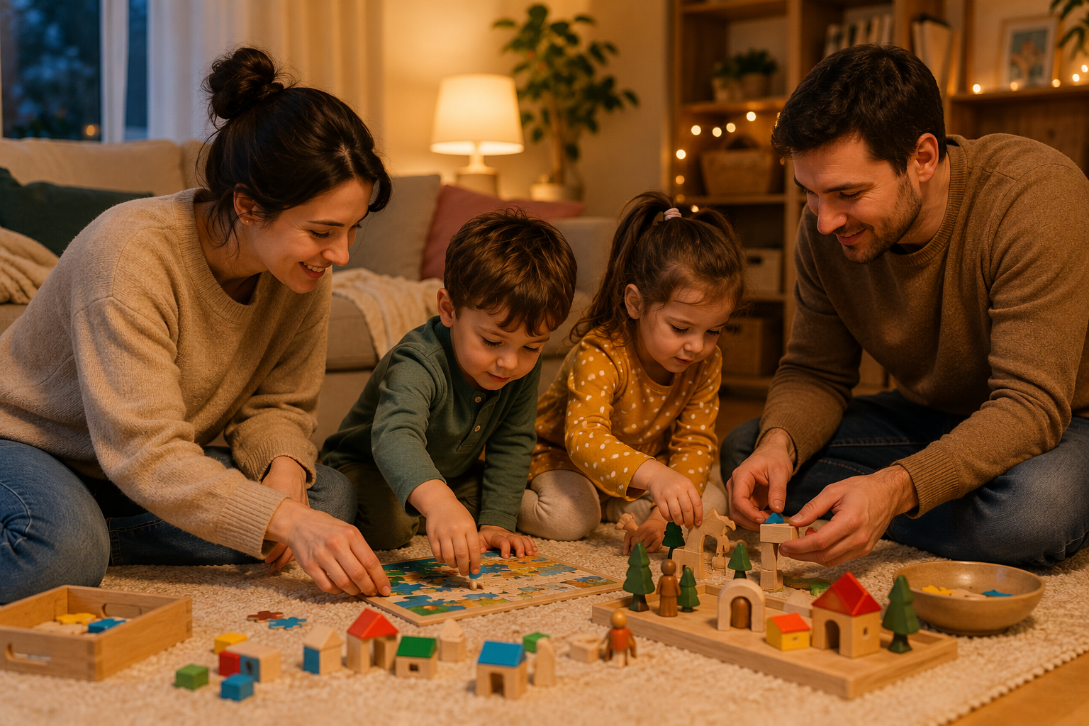 Jocuri pentru o seară liniștită în familie cu copii mici