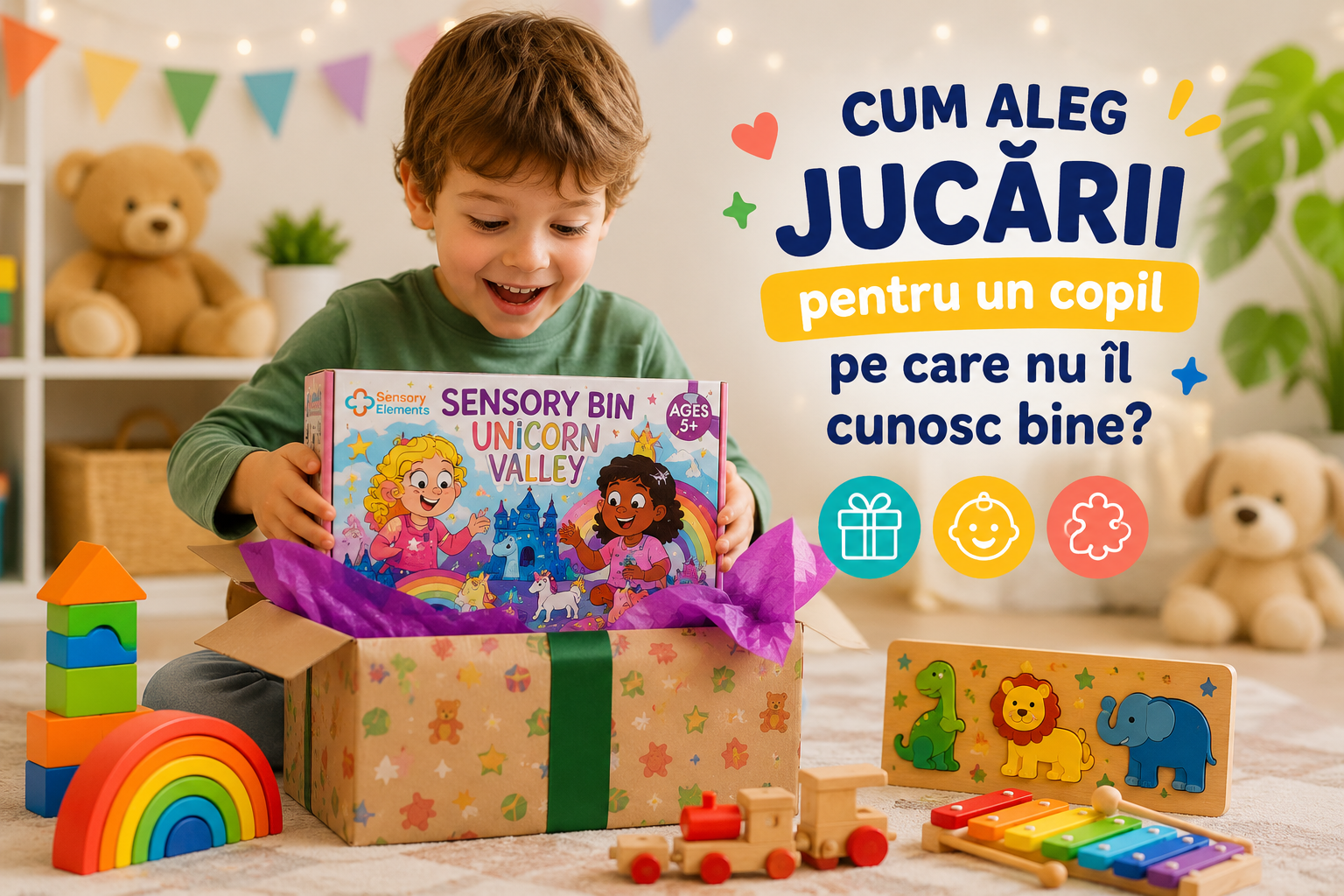 Cum aleg jucării când cumpăr pentru un copil pe care nu îl cunosc bine? Ghid simplu pentru cadouri inspirate