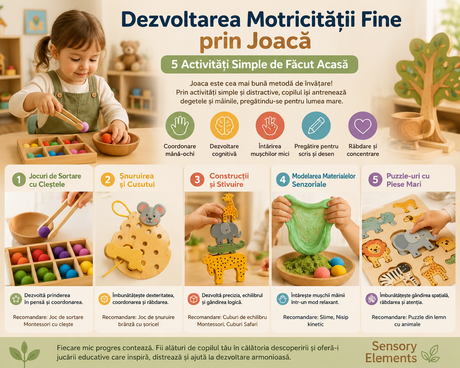 Dezvoltarea Motricității Fine prin Joacă: 5 Activități Simple de Făcut Acasă