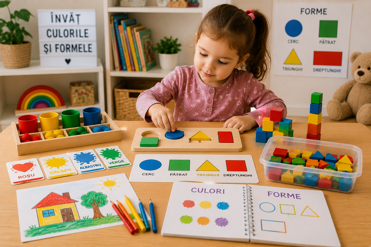 Ce activități îl ajută pe copil să învețe culorile și formele? Idei simple prin joacă