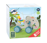 Elefant de Împins cu Labirint de Bile "Jungle" FSC 100% – Jucărie din Lemn Certificat pentru Copii, Promovează Motricitatea Fină
