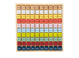 Tabla Înmulțirii Colorată "Educate" – Joc din Lemn pentru Învățarea 1x1, Cuburi cu Probleme și Soluții, Perfect pentru Școala Primară