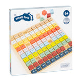 Tabla Înmulțirii Colorată "Educate" – Joc din Lemn pentru Învățarea 1x1, Cuburi cu Probleme și Soluții, Perfect pentru Școala Primară
