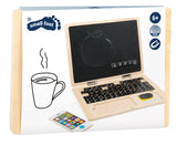 Laptop din Lemn cu Tablă Magnetică – Jucărie Educativă pentru Copii, Include Creta, Smartphone din Lemn, Pliabil și Compact pentru Deplasări