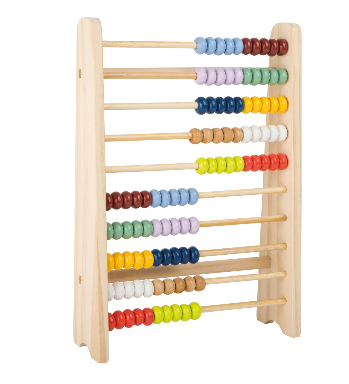 Numărătoare cu Bile "Educate" – Jucărie Educativă din Lemn Certificat FSC cu 10 Rânduri de Bile Colorate, pentru Învățarea Matematicii