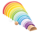 Cuburi de Construit Curcubeu XL – Set din Lemn cu 12 Arcade Colorate și 2 Bile, pentru Construit, Stivuit și Sortat, Dezvoltă Creativitatea