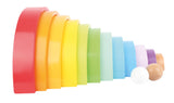 Cuburi de Construit Curcubeu XL – Set din Lemn cu 12 Arcade Colorate și 2 Bile, pentru Construit, Stivuit și Sortat, Dezvoltă Creativitatea