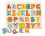 Puzzle ABC "Safari" – Joc din Lemn pentru Învățarea Alfabetului, cu Litere A-Z, Motive Animale, Literele Pot Sta Decorativ