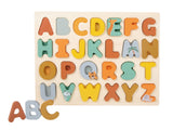Puzzle ABC "Safari" – Joc din Lemn pentru Învățarea Alfabetului, cu Litere A-Z, Motive Animale, Literele Pot Sta Decorativ