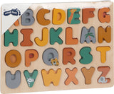 Puzzle ABC "Safari" – Joc din Lemn pentru Învățarea Alfabetului, cu Litere A-Z, Motive Animale, Literele Pot Sta Decorativ