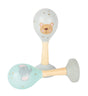 Zornăitoare Muzicale Pastel Small Foot – Set 2 Instrumente de Percuție din Lemn pentru Bebeluși, cu Motive Animale și Culori 