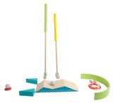Set Minigolf "Active" – Joc din Lemn Masiv pentru Copii, 3 Crose de Dimensiuni Diferite, Bile Soft, Obstacole și Traseu Ajustabil