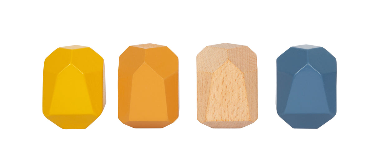 Cuburi de Echilibru Montessori – Set 18 Piese din Lemn cu Forme Neregulate, Stivuire Provocatoare, Culori Moderne, Pietre de Meditație