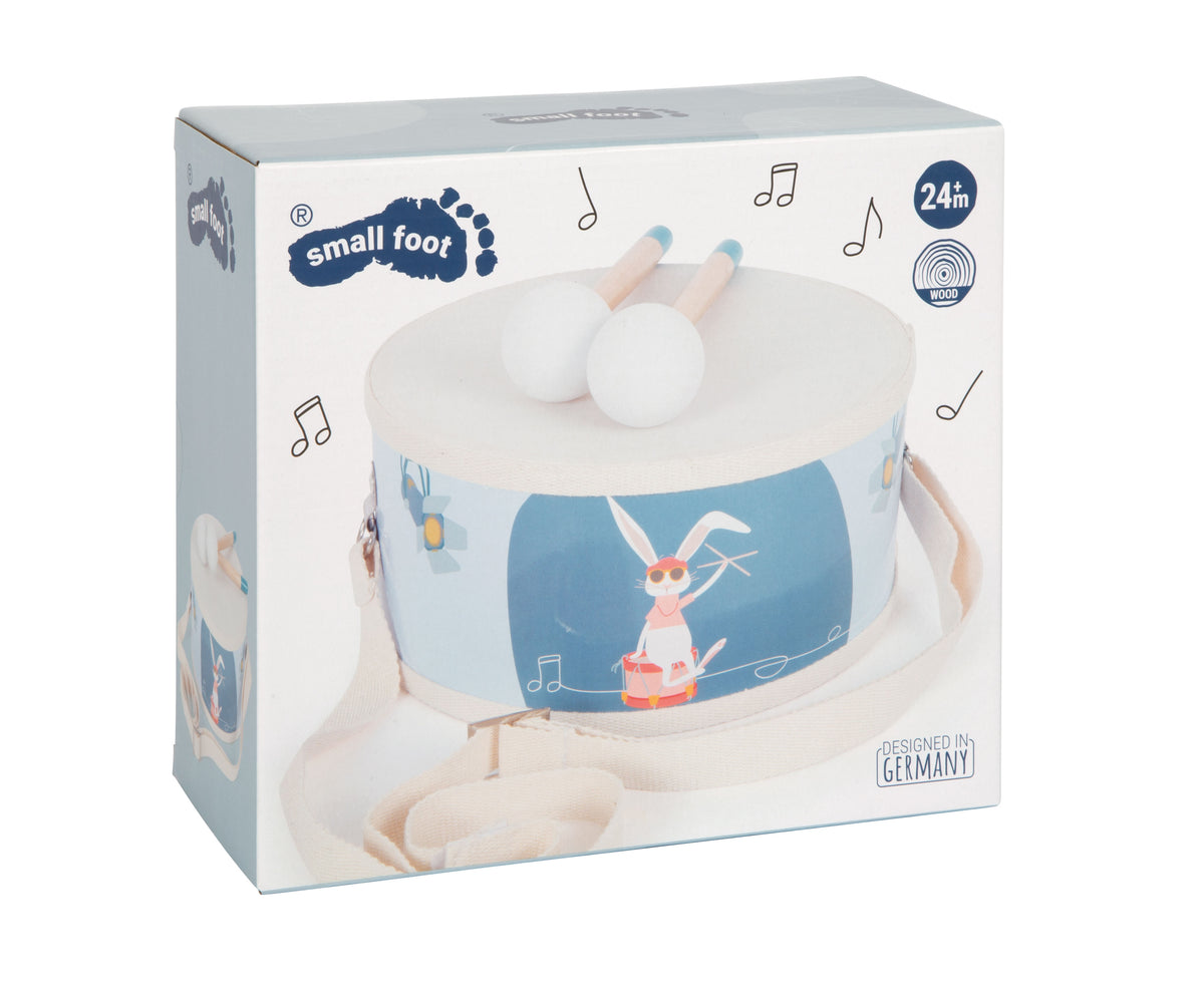 Tobă "Groovy Beats" – Instrument Muzical din Lemn pentru Copii, cu Bețișoare din Lemn Masiv și Curea Reglabilă din Bumbac, Educație Muzicală Timpurie