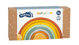 Curcubeu Montessori din Lemn – 8 Arcade Colorate plus Bilă, pentru Sortat, Construit și Stivuit, Joacă Liberă Montessori