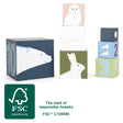 Cuburi de Stivuit "Arctic" – Set de 10 Cuburi din Carton Certificat FSC cu Animale Polare, Numere și Culori, Jucărie de Activ