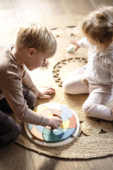 Puzzle Culori "Safari" – Joc Montessori din Lemn cu 24 Piese, Multifuncțional pentru Sortat, Stivuit și Creat Mandale