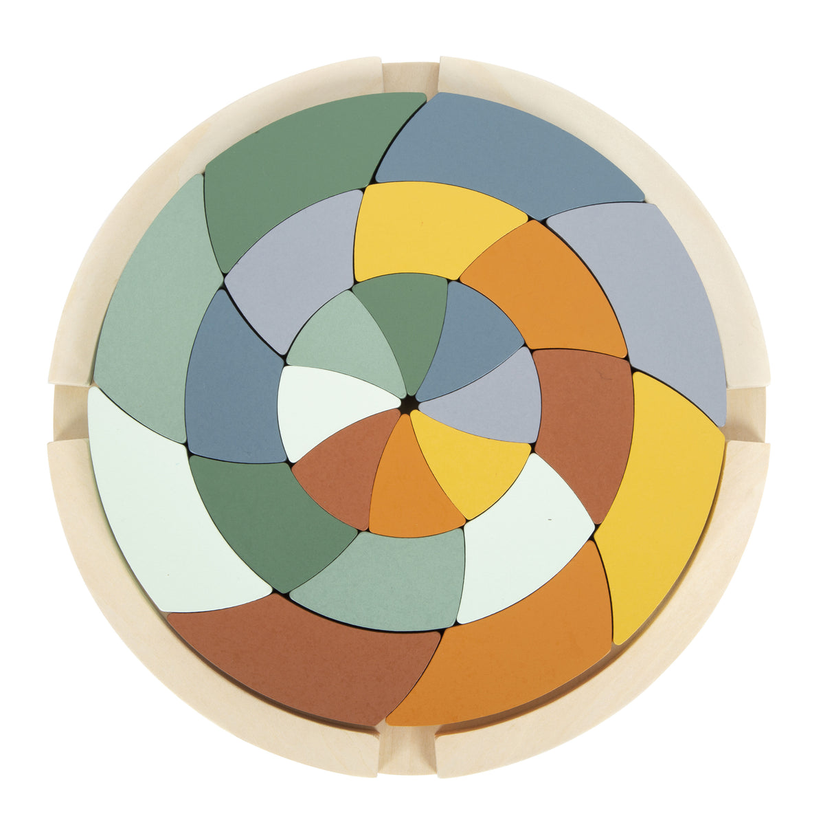 Puzzle Culori "Safari" – Joc Montessori din Lemn cu 24 Piese, Multifuncțional pentru Sortat, Stivuit și Creat Mandale