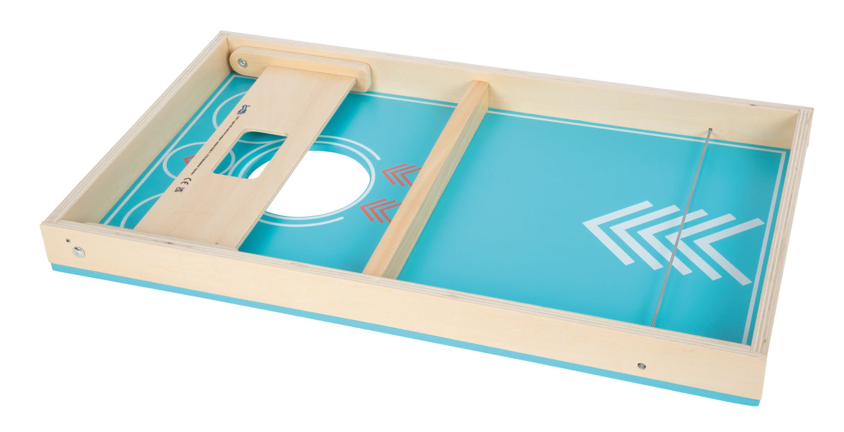 Joc Cornhole și Sling Puck "Active" – Joc 2-în-1 din Lemn cu Tablă Dublă Față, Accesorii Incluse, Potrivit pentru Toate Vârstele