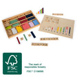 Cutie Învățare Matematică "Educate" FSC 100% Small Foot – Set Montessori cu Bețe, Plăcuțe și Numere din Lemn Certificat, Pent