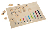 Cutie Învățare Matematică "Educate" FSC 100% – Set Montessori cu Bețe, Plăcuțe și Numere din Lemn Certificat, Pentru Preșcolari și Școlari