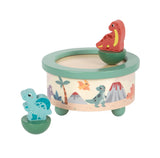 Cutiuță Muzicală "Dino" FSC 100% – Jucărie din Lemn Certificat pentru Copii, cu Figurine Dinozauri Magnetice și Melodia Valsul Caruselului