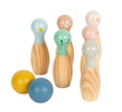 Joc Bowling "Garden Buddies" Small Foot – Set din Lemn cu 6 Popice și 2 Bile, Animale Grădină, Sacoșă de Transport, Pentru In