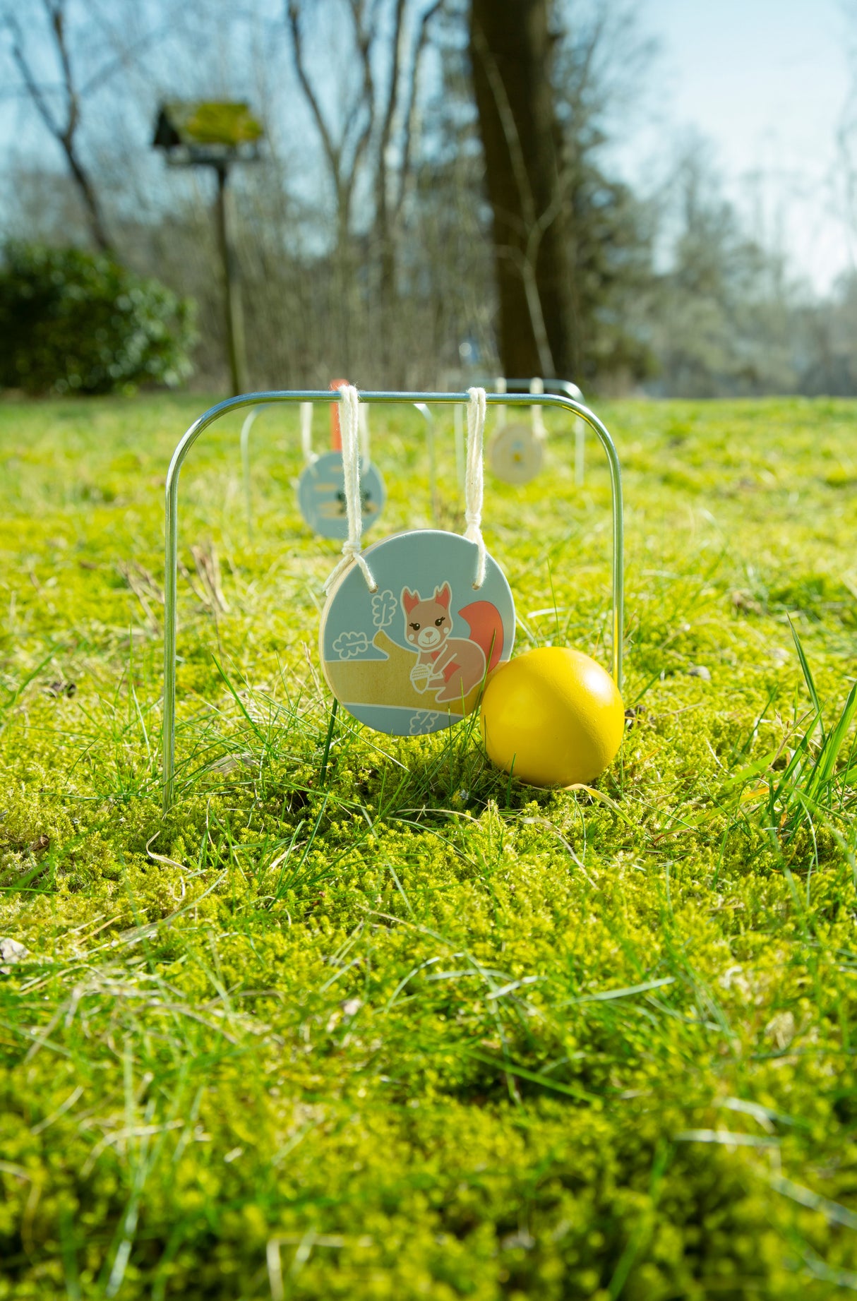 Joc Croquet "Garden Buddies" – Set din Lemn pentru Copii cu Animale Prietenoase, Dificultate Ajustabilă, Sacoșă Transport, Clasic de Grădină