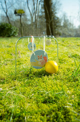 Joc Croquet "Garden Buddies" – Set din Lemn pentru Copii cu Animale Prietenoase, Dificultate Ajustabilă, Sacoșă Transport, Clasic de Grădină