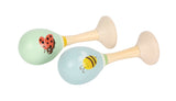 Maracas Tiny Friends – Set 2 Zornăitoare Muzicale din Lemn pentru Copii, cu Motive Albină și Buburuză, Instrumente de Percuție pentru Educație Muzicală