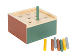 Joc de Potrivire a Formelor Montessori – Cutie din Lemn Certificat FSC cu 3 Capace și Piese de Introdus, Dezvoltă Motricitatea Fină