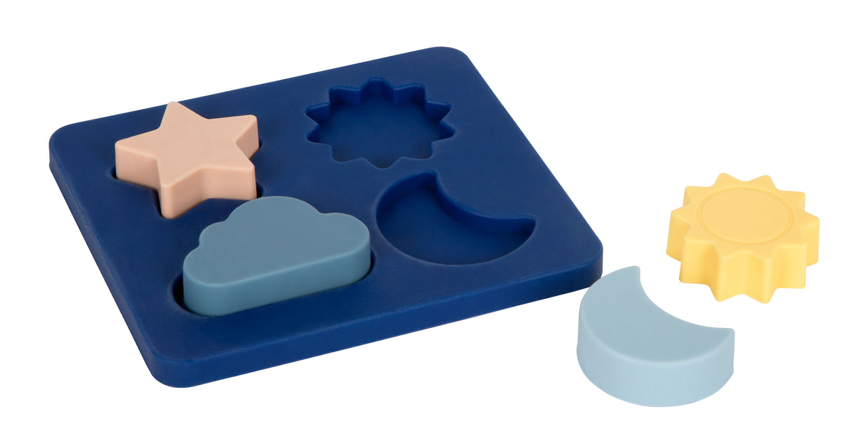 Puzzle din Silicon – Jucărie Educativă Moale, Fără BPA, cu Soare, Lună, Stea și Nor, Dezvoltă Motricitatea, Ideal pentru Călă