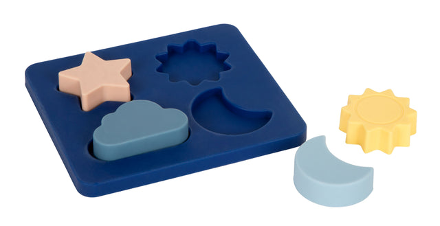 Puzzle din Silicon – Jucărie Educativă Moale, Fără BPA, cu Soare, Lună, Stea și Nor, Dezvoltă Motricitatea, Ideal pentru Călă