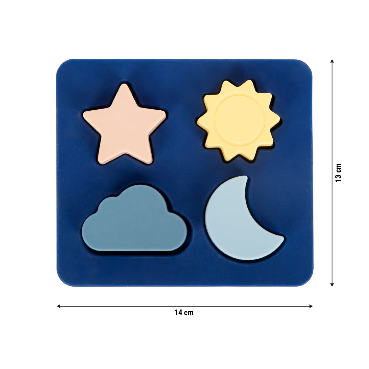 Puzzle din Silicon – Jucărie Educativă Moale, Fără BPA, cu Soare, Lună, Stea și Nor, Dezvoltă Motricitatea, Ideal pentru Călătorii