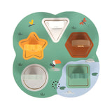 Puzzle 3D cu Sunete de Animale "Safari" – Puzzle Interactiv din Lemn Certificat FSC, 5 Animale cu Sunete Caracteristice și Forme Geometrice, pentru Bebeluși