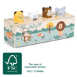 Animale cu Sunete "Safari" – Jucărie Interactivă din Lemn Certificat FSC, 4 Animale care Scot Sunete, Efect Pop-Up, pentru Be