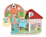 Roata Motricității "Jungle Friends" FSC 100% – Jucărie din Lemn Certificat, 3 Animale, Manivelă, 3 Clapete Surpriză, Pentru Motricitate