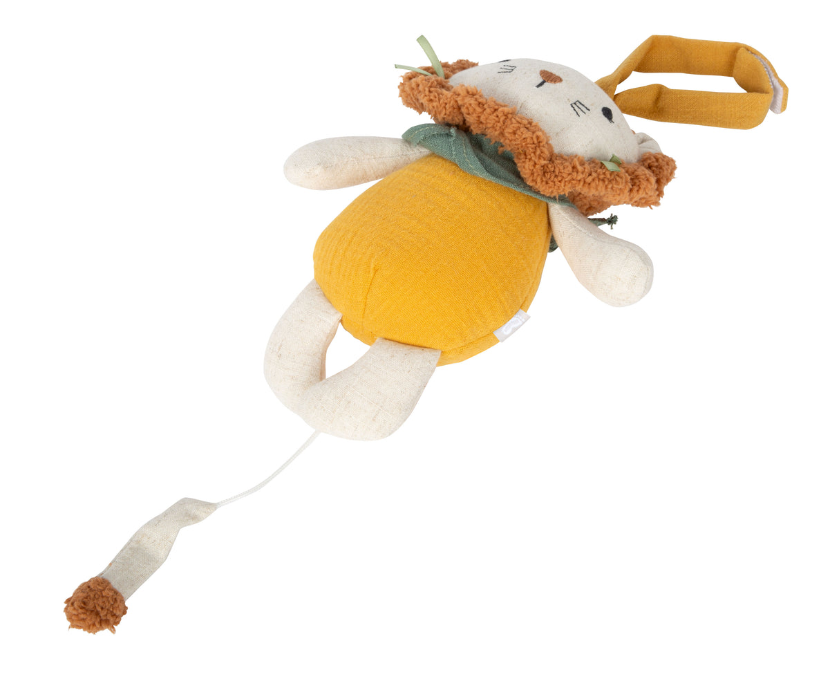 Cutiuță Muzicală pentru Bebeluși Little Lion – Jucărie din Textil Moale cu Melodie Calmantă și Buclă pentru Agățare, Ideală pentru Somn