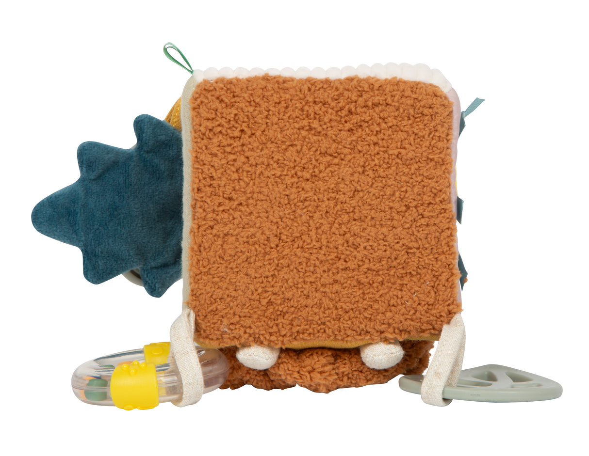 Cub Senzorial Little Lion – Jucărie Textilă Multifuncțională pentru Bebeluși, cu Clopoțel, Zornăitoare și Inel pentru Dentiție, Design Moale cu Pui de Leu