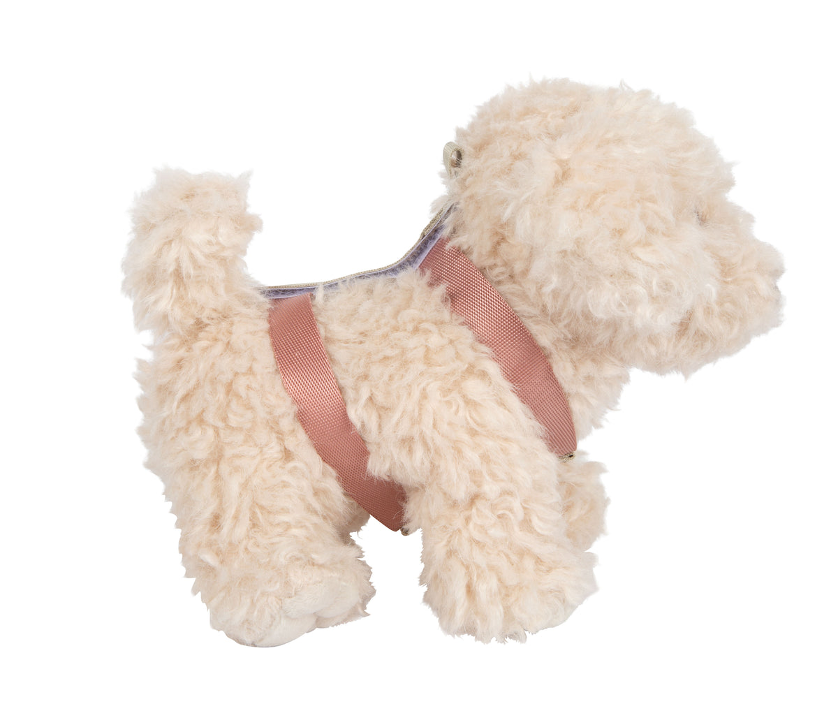 Cățeluș de Pluș cu Geantă Roz și Set de Îngrijire – Set de Joc de Rol cu Cățel Moale, Ham Detașabil, Bol, Pieptene și Accesorii de Veterinar, pentru Copii 2+