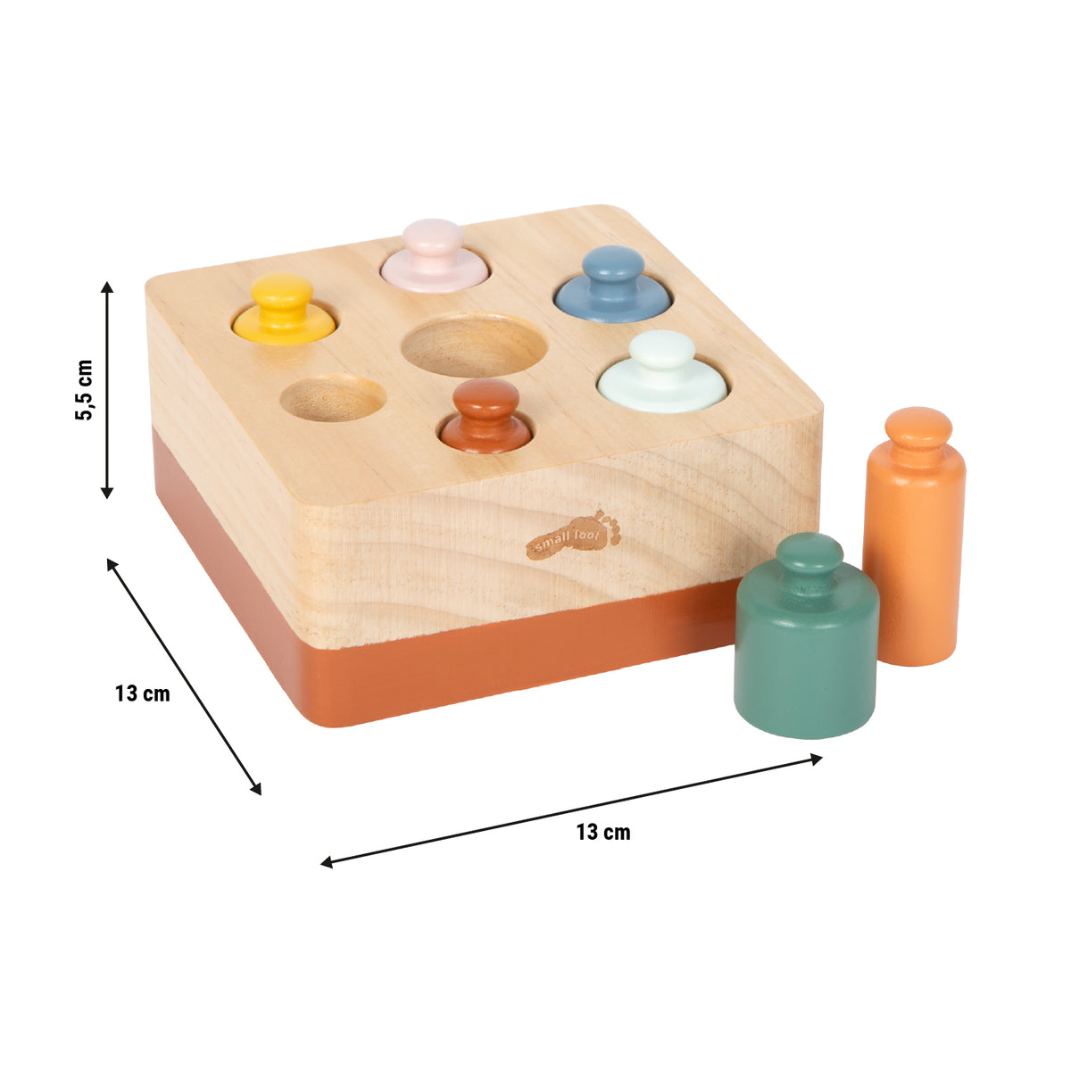 Dimensiunile bazei jocului cu cilindri Montessori