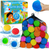 Reusable Water Balls Splash & Fun Set - Set Complet cu 52 de Bile Colorate din Bumbac Reutilizabile, Perfect pentru Joaca de Vară în Apă, Piscină sau Curte