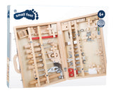 Cutie cu Unelte "Deluxe" – Set Complet din Lemn cu Unelte Funcționale pentru Metal și Lemn, Cutie Robustă de Transport, Pentru Micii Meșteri