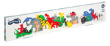 Puzzle Animale cu Litere și Numere – Joc Educativ din Lemn 26 Piese, Animale Colorate, Alfabet A-Z pe o Parte și Numere 1-26 pe Cealaltă