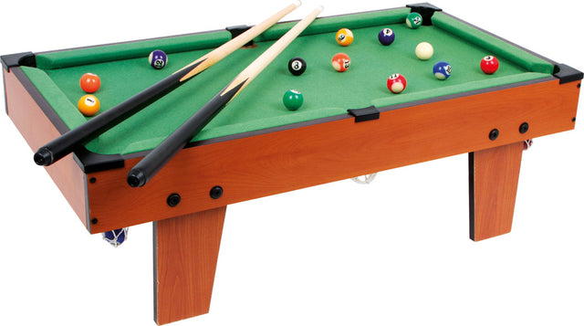 Masă de Biliard Maxi Small Foot – Joc de Biliard Compact din Lemn pentru Copii, Include 2 Tacuri de 66 cm, Bile, Triunghi și 