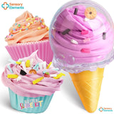 Butter Slime Kit pentru Fetițe – Slime Pufos și Parfumat, cu Accesorii Înghețată, Gogoși și Brioșe, Set Colorat și Distractiv